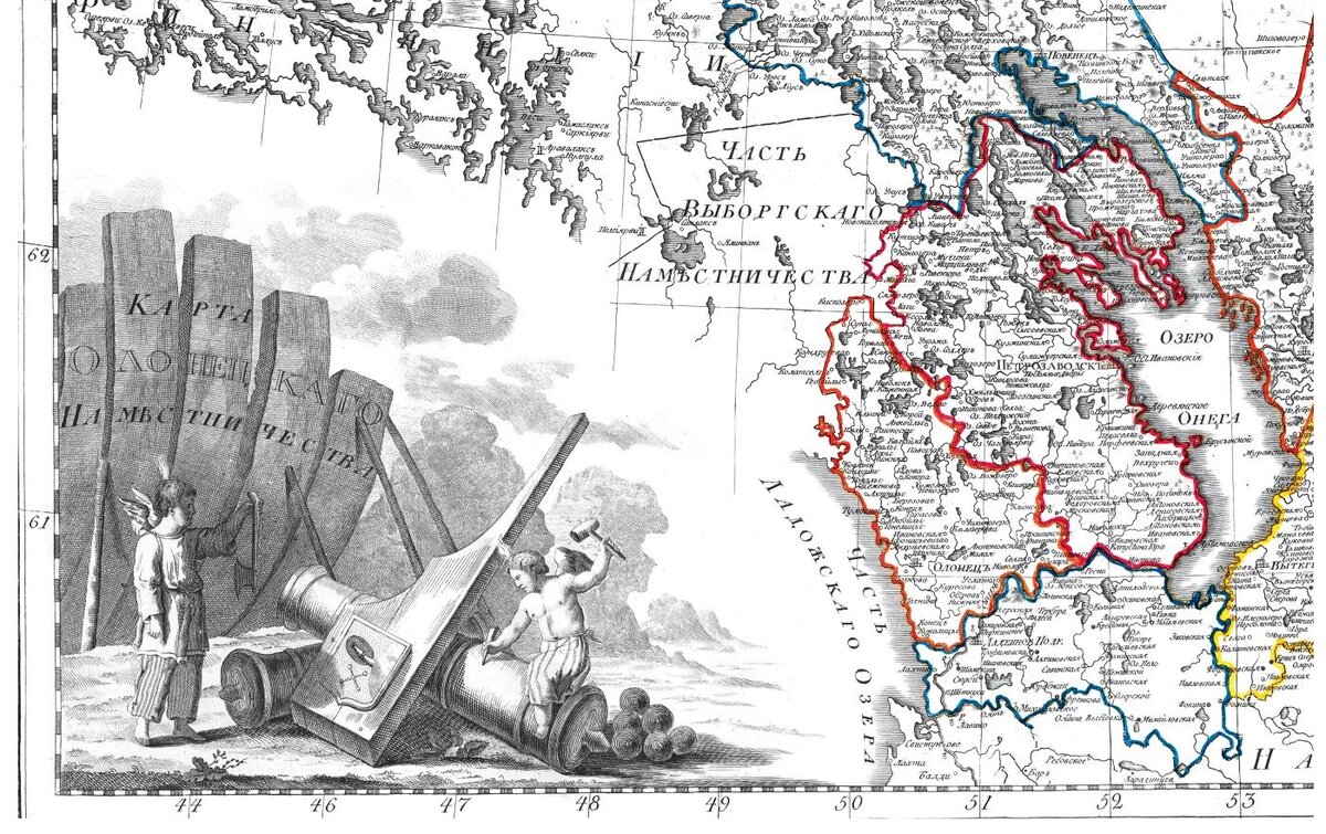 Фрагмент карты Олонецкого наместничества