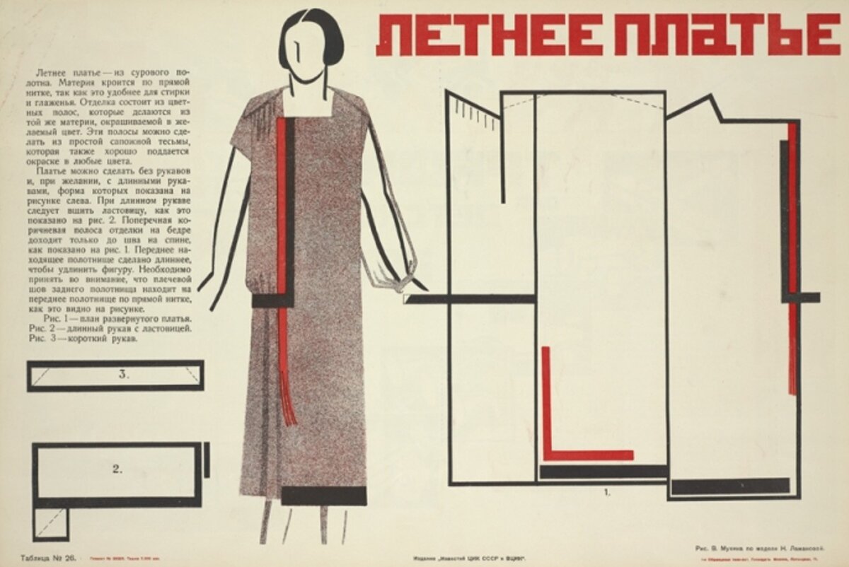 Летнее платье. Рисунок Веры Мухиной по мотивам Надежды Ламановой. Альбом «Искусство в быту». 1925. Фотография: lamanova.com