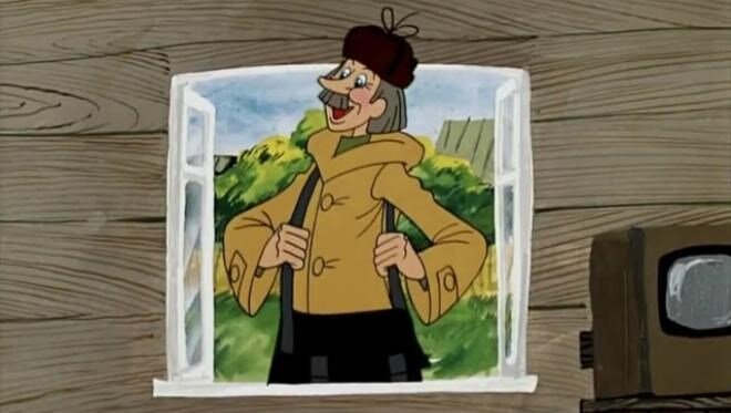 Кадр из мультфильма. "Это я! Почтальон Печкин"