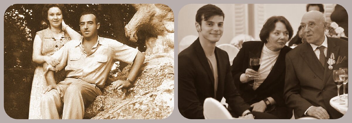 с женой Ниной, дочкой Раисой и внуком Владимиром