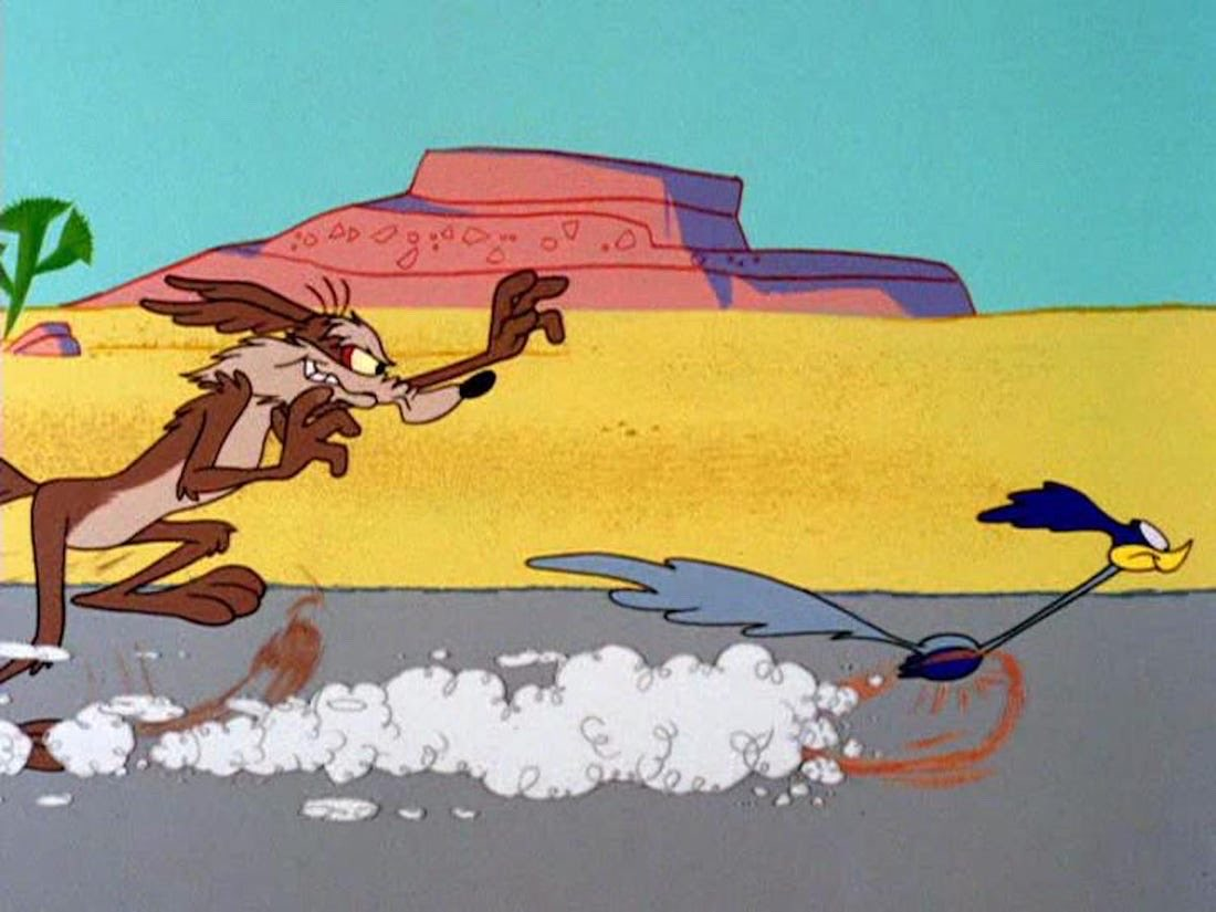 Смешные звуки бега. Looney Tunes дорожный бегун.