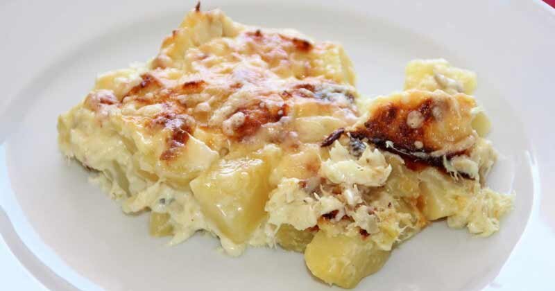  O bacalhau com natas e batata doce = Треска со сливками и сладким картофелем