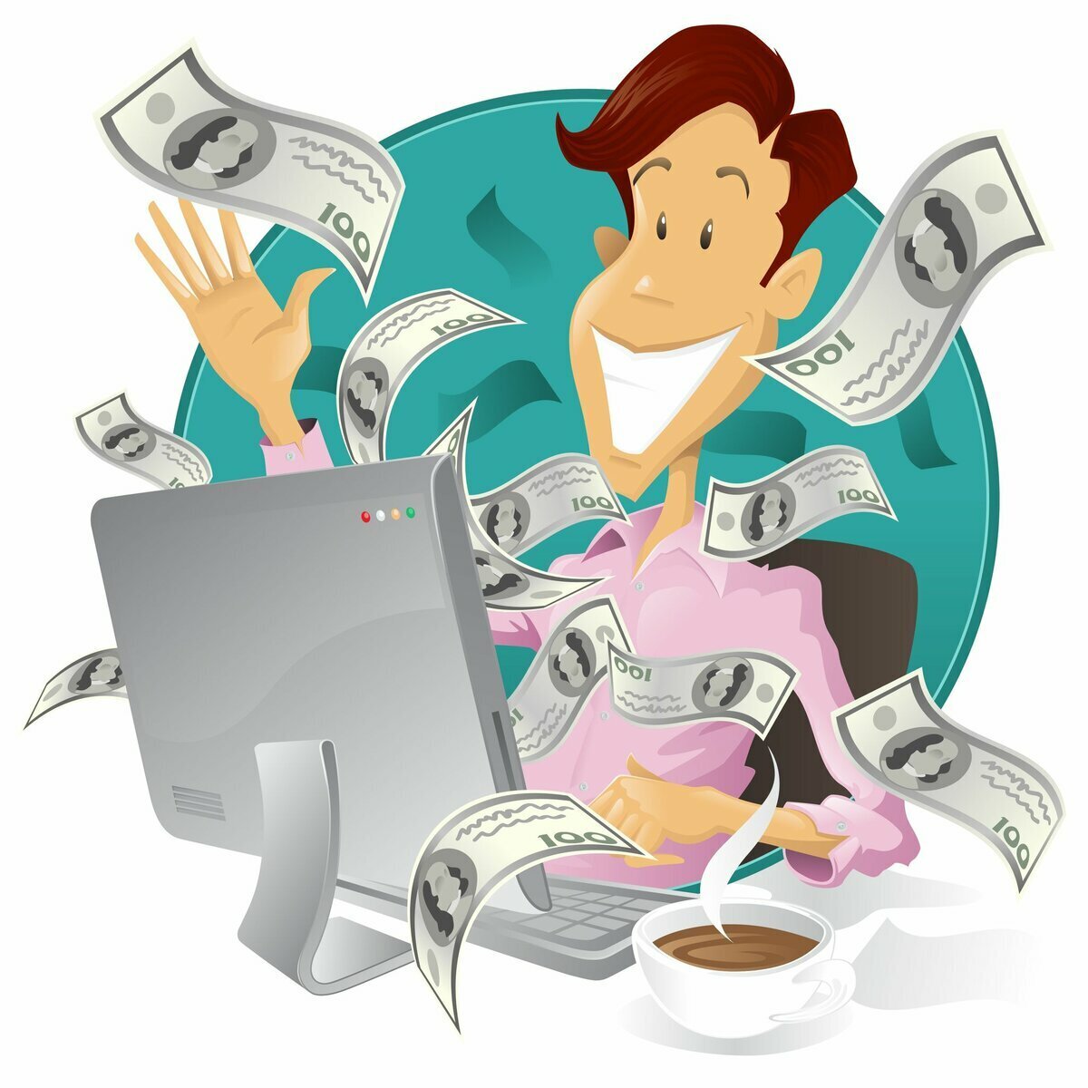 Как быстрее работать деньги. Заработок в интернете. деньги иллюстрация. доход иллюстрация. заработок денег в интернете.