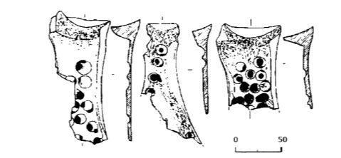 Лопаточные кости со следами гаданий. Источник - "История Китая с древнейших времен до начала XXI века", под ред. Тихвинского
