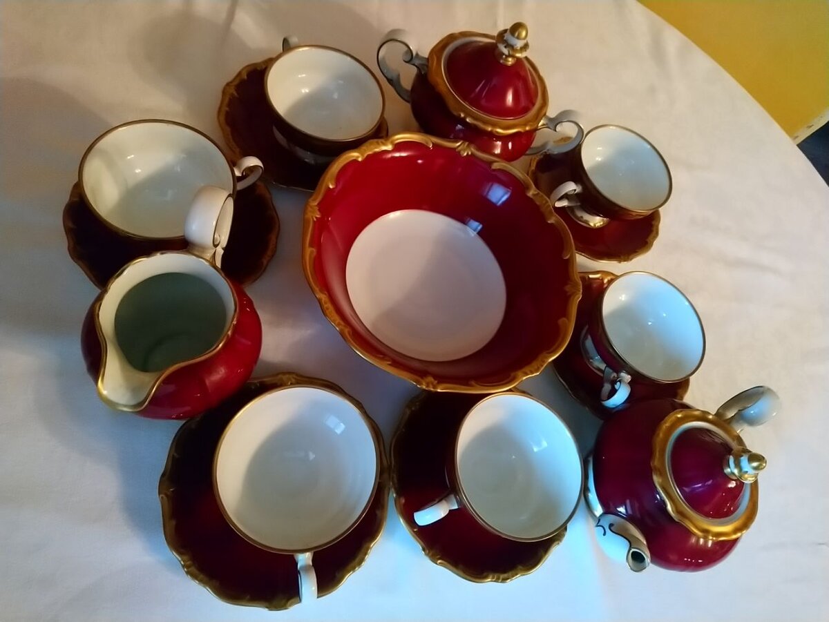 Чайный фарфоровый сервиз Weimar Porzellan- производства ГДР