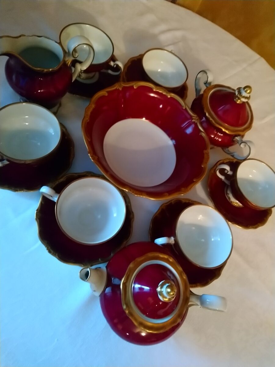 Чайный фарфоровый сервиз Weimar Porzellan- производства ГДР