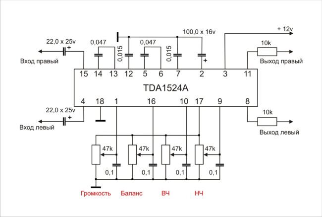 Простой усилитель на TDA7294 мощностью 100 Вт