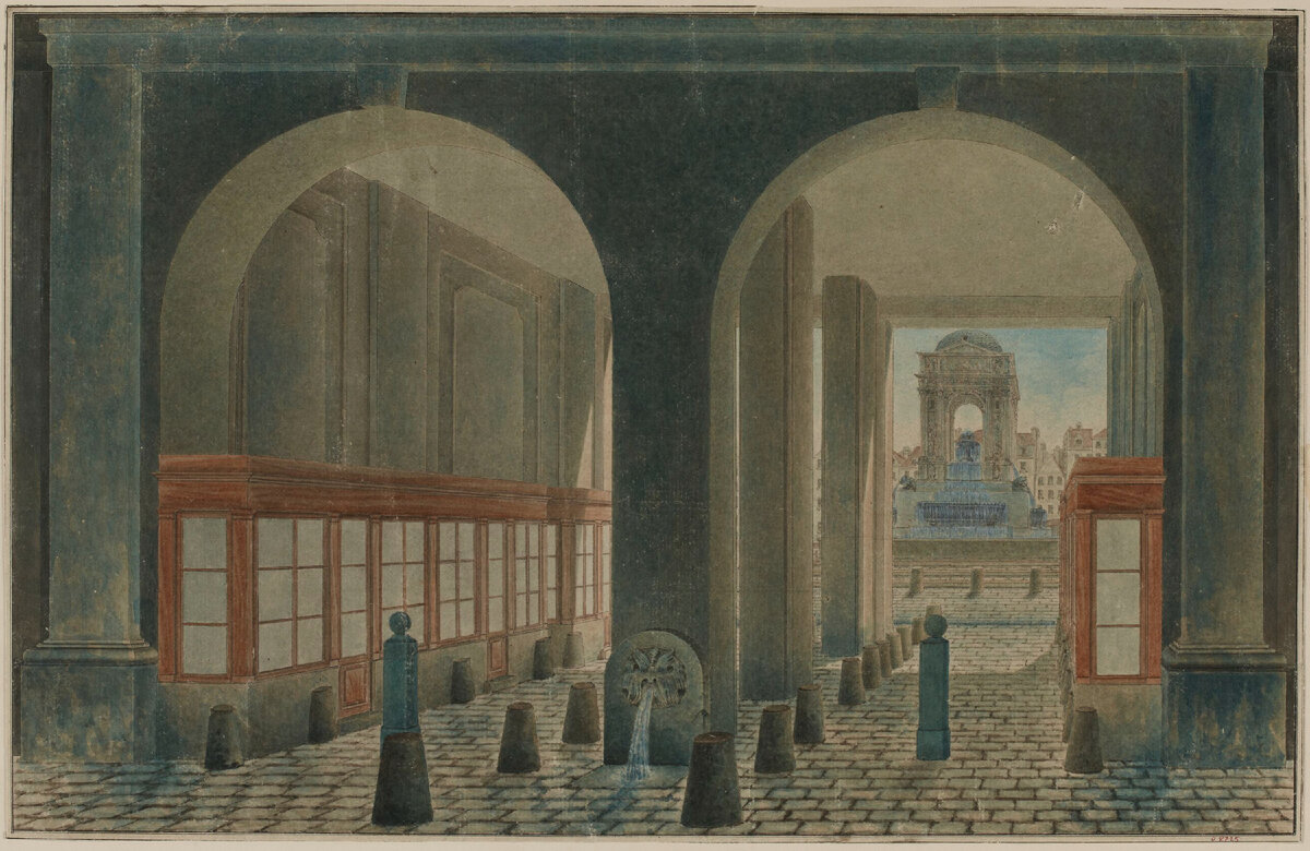 Неизвестный автор. Ул. Ферронри с видом на фонтан Невинных. ©Musee de la Ville de Paris, Musee Carnavalet