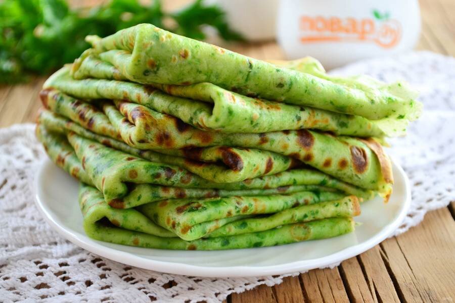 блинчики со шпинатом фото