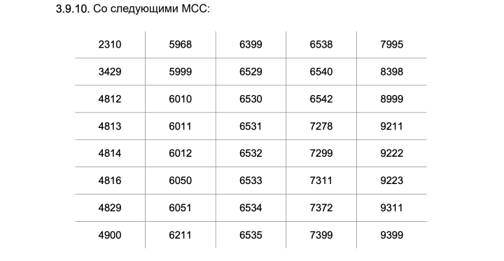 7372 MCC код. MCC 6540. MCC 6011. МСС код.