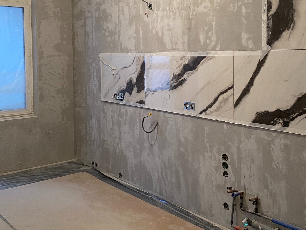 Кухня с готовым фартуком