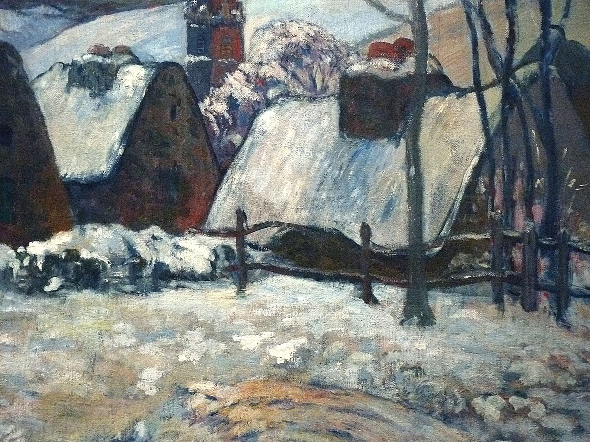  "Бретонская деревня в снегу" Поль Гоген, 1894 г.                                                                    Источник: https://i.pinimg.com/originals/54/d9/c4/54d9c4c01df16eb1b277c70a2d07d3be.jpg