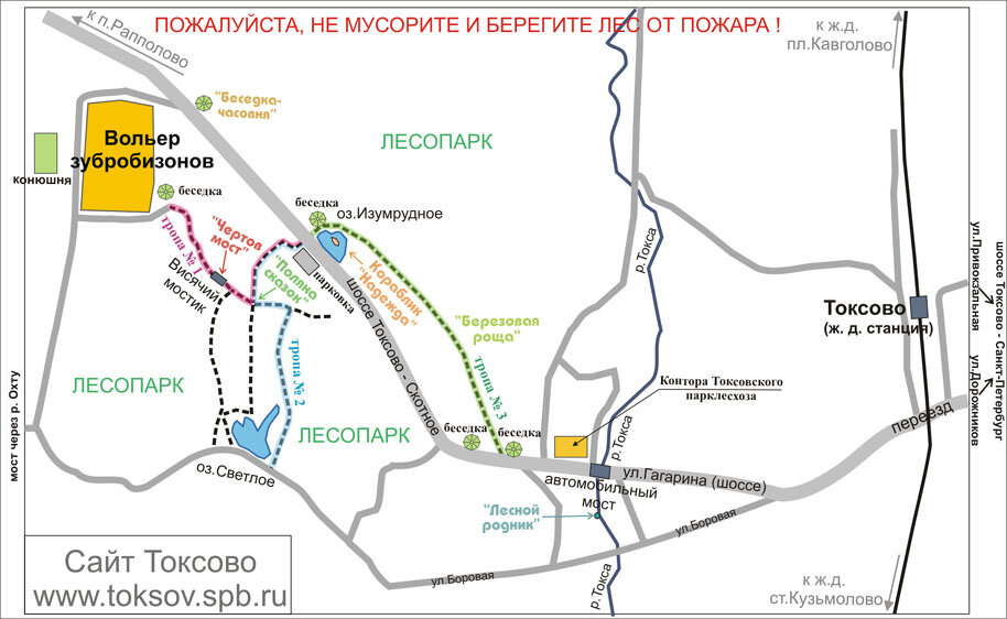 Токсово карта подробная