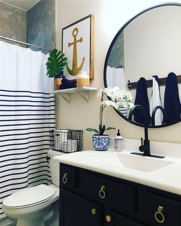 Оформление ванной комнаты в морском стиле