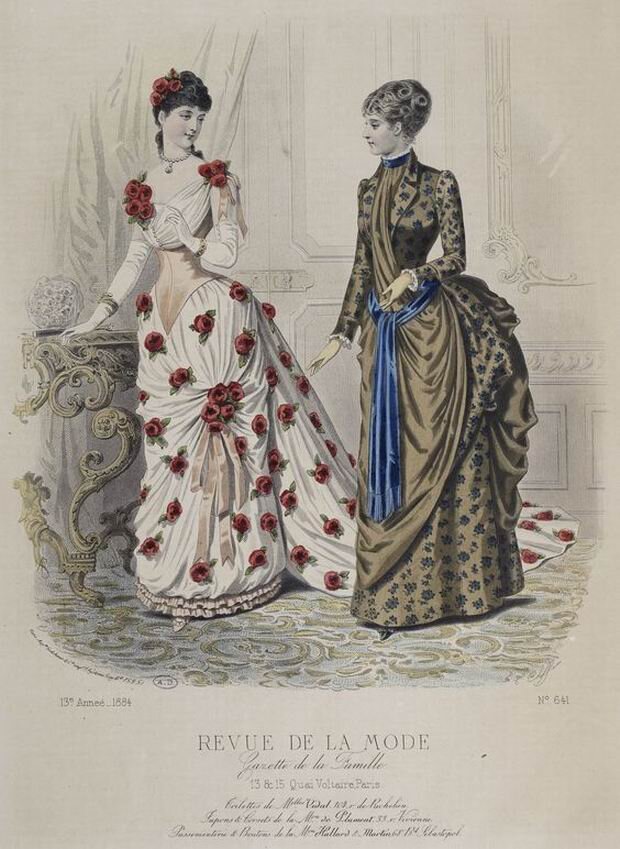 Бальное и дневное платья, 1884 год.