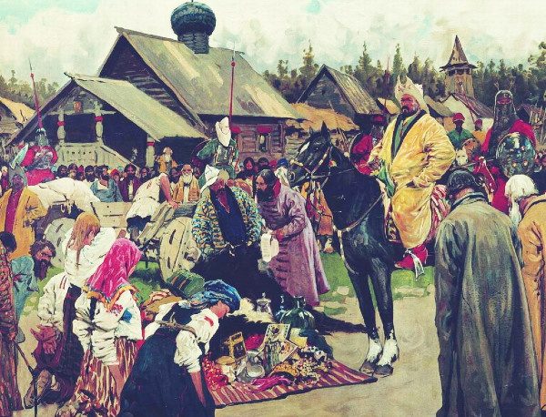 Художник Сергей Иванов, фрагмент картины "Баскаки", 1909 г. (баскаки - это сборщики дани в пору монголо-татарского ига)