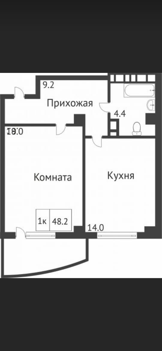 Кухню сделала прямую, где написано "9.2 Прихожая"