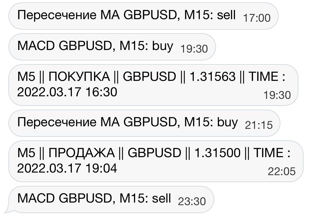 Сигналы в мобильном терминале