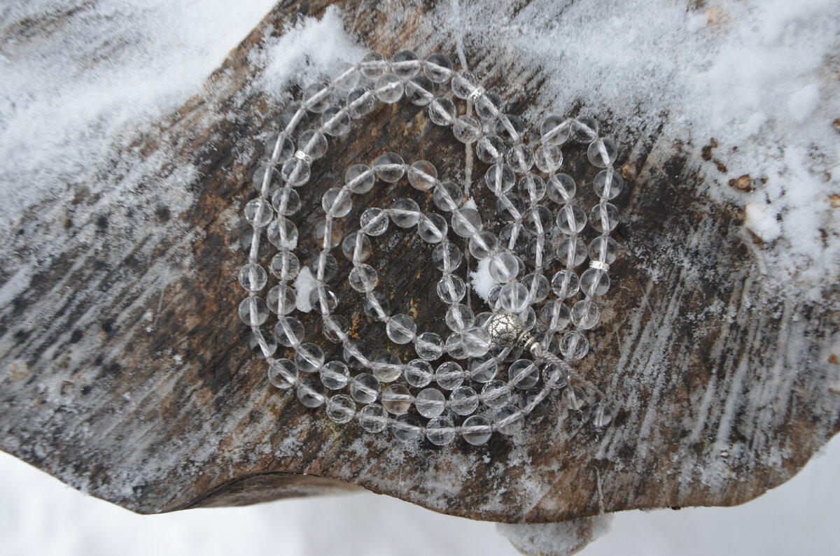 мала четки из 108 бусин горного хрусталя