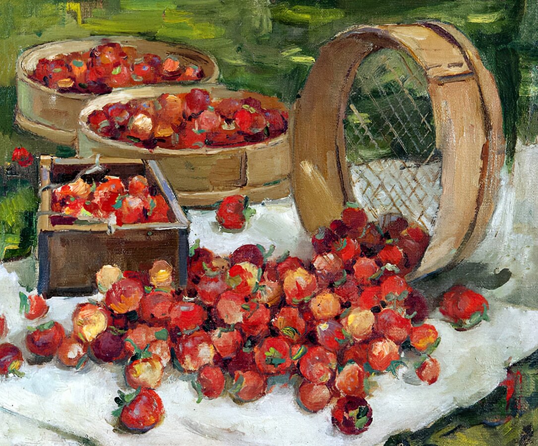 12. Яськов Никифор Николаевич. Клубника, эскиз. Холст, масло. 40х50. 20 век. Калужский музей изобразительных искусств. Изображение с сайта yavarda.ru