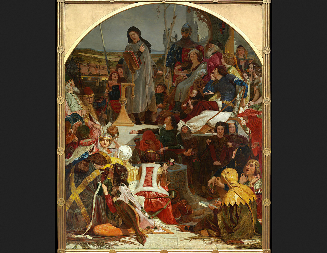 Форд Мэдокс Браун. «Чосер при дворе Эдуарда III» (около 1850 г.)