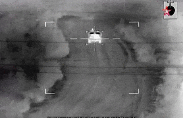 Вид через тепловизионный прицел 3-го поколения "Ирбис-К2", вероятно танка Т-14