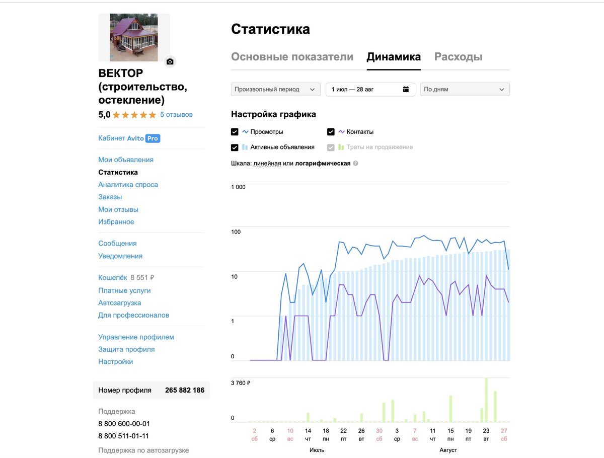 Кейс: продвижение на Авито, ниша - строительство и остекление беседок/террас/летних садов