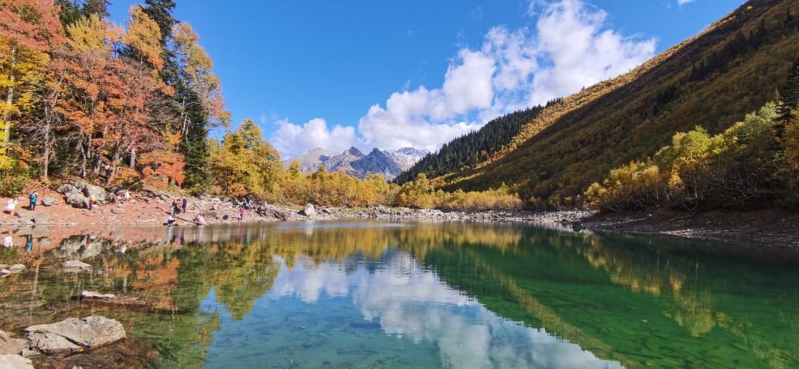 Осень в Домбае. Бадукские озера