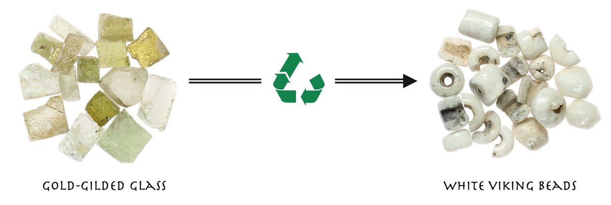    Слева стеклянные кубики - справа готовые бусиныMuseum of Southwest Jutland