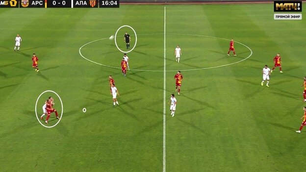    «Арсенал» — «Алания».Скриншот трансляции