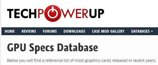 Отличный сайт с базой данных всех видеокарт