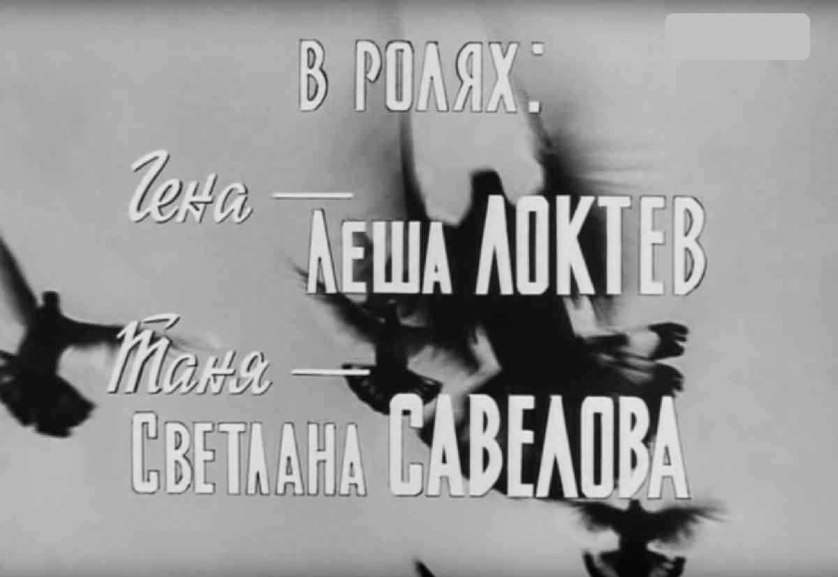 Кадр из фильма "Прощайте, голуби". Титры