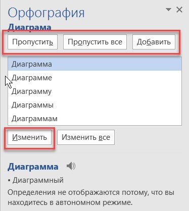 Настройка функции проверки орфографии и грамматики