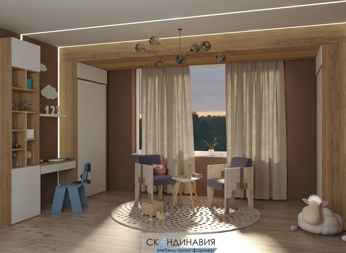 Идеальное решение детской для двух детей от компании Скандинавия мебель 