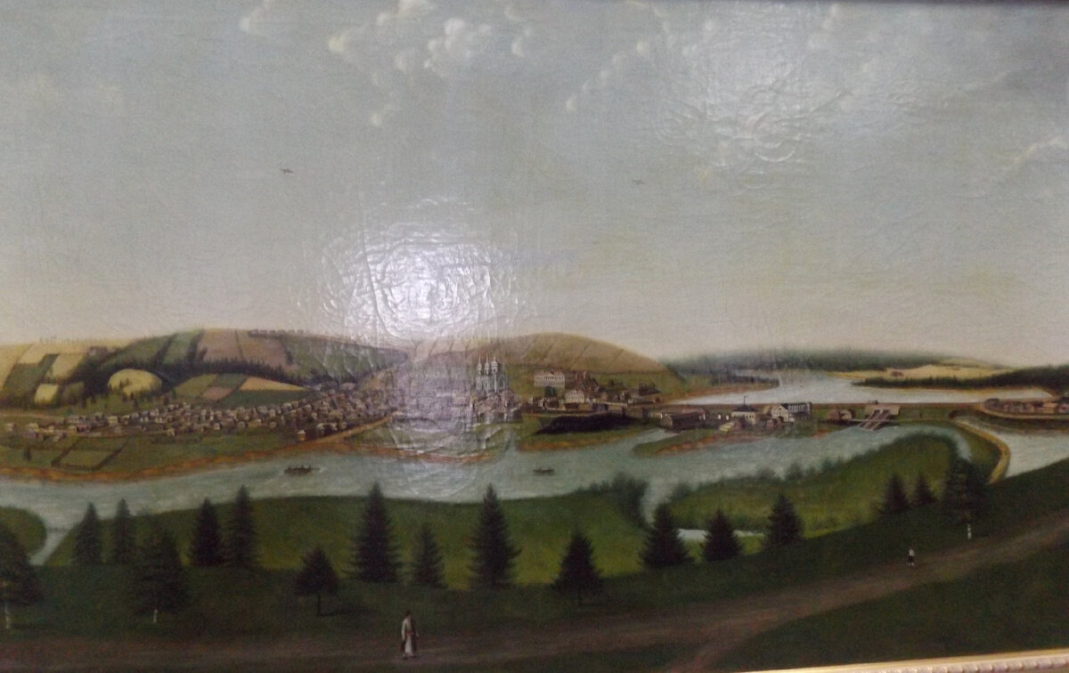 Картина. Неизвестный художник. Вид Полазненского завода. Сер. XIX в. Холст, масло.