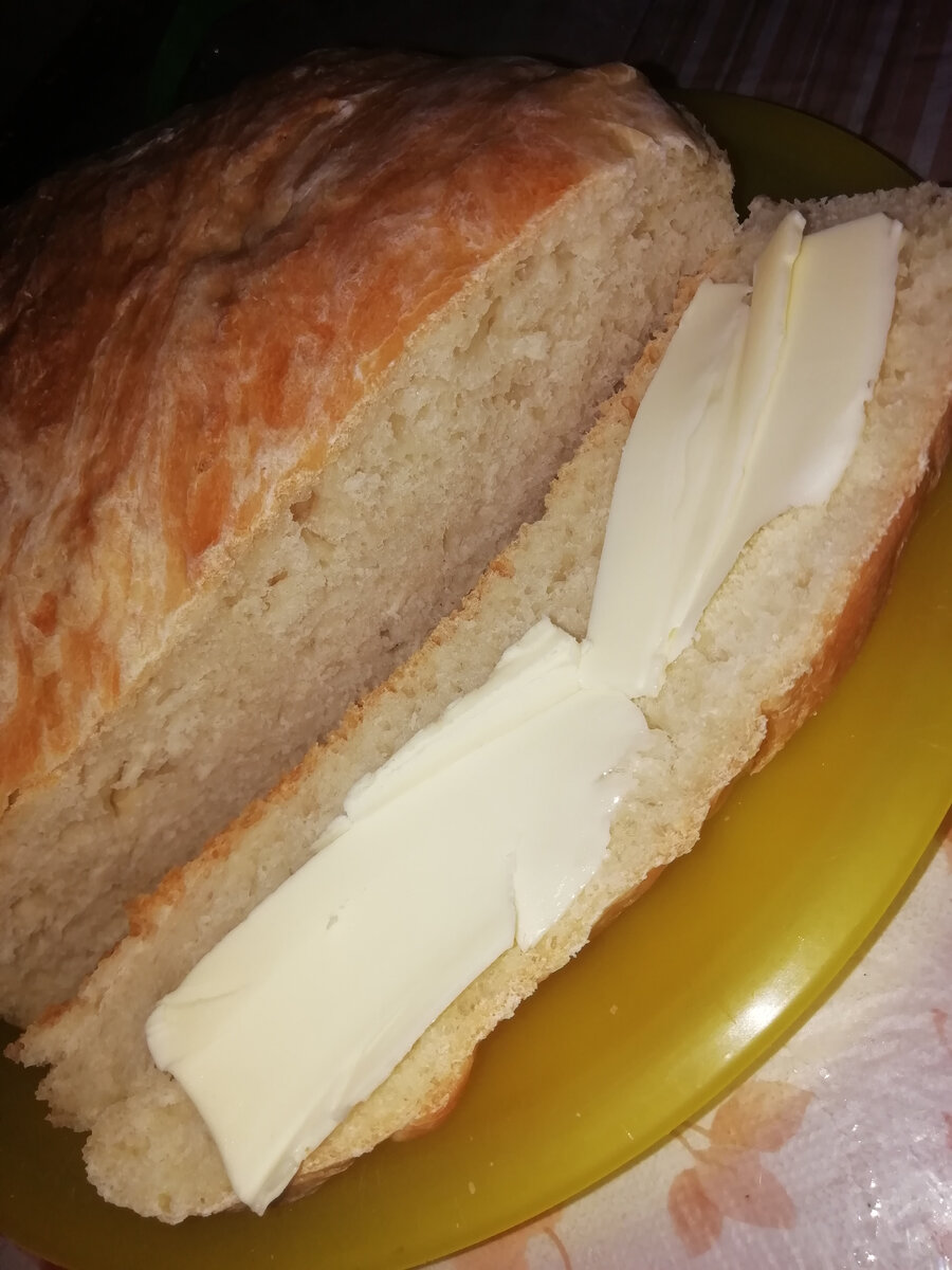 Готовый хлебушек, со сливочным маслом  