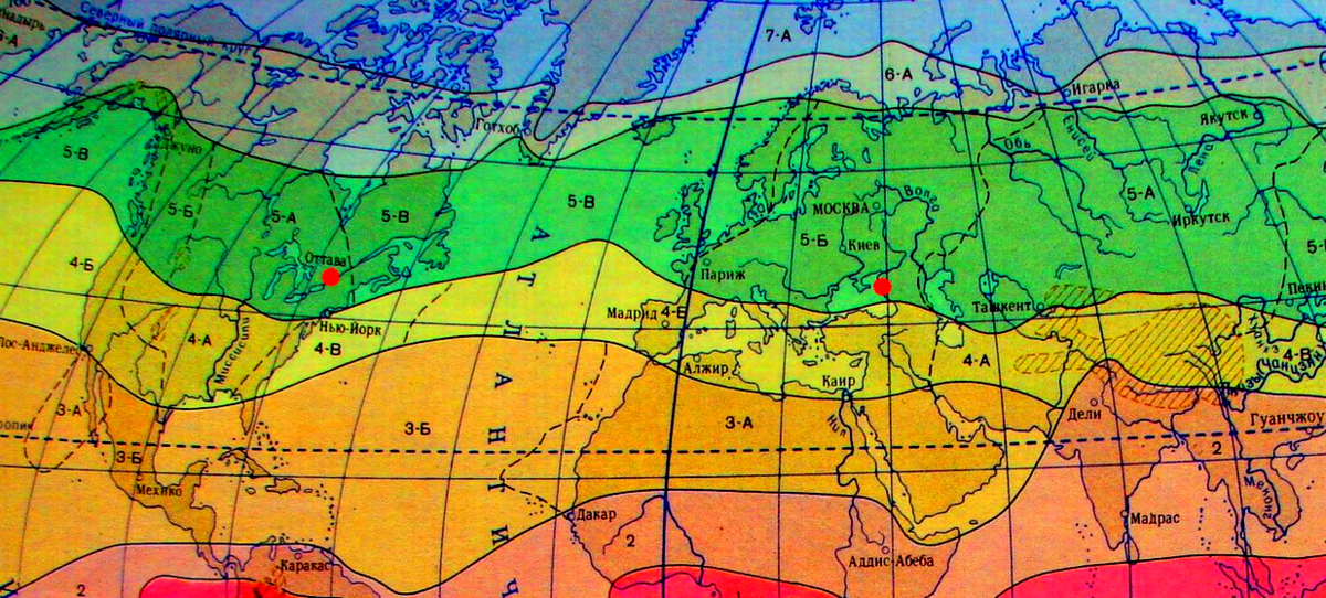 Какое время года будет в Канаде, когда в России лето?