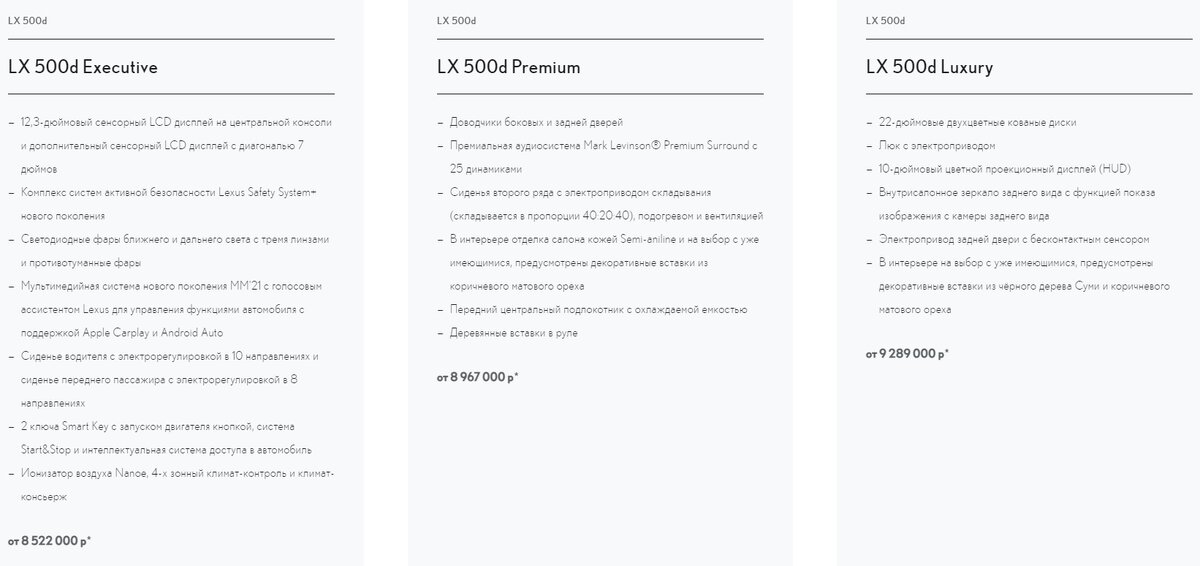 Прайс lexus.ru