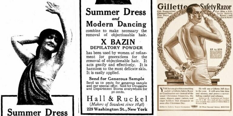 Справа: реклама Gillette безопасной бритвы в качестве рождественского подарка, около 1910 г