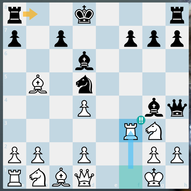 отдаем ладью. Брать? Нет, черные играют ...Лb8