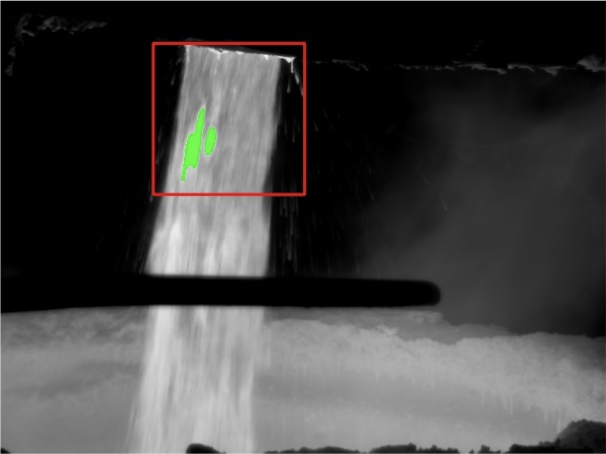 Зеленым подсвечивается шлак