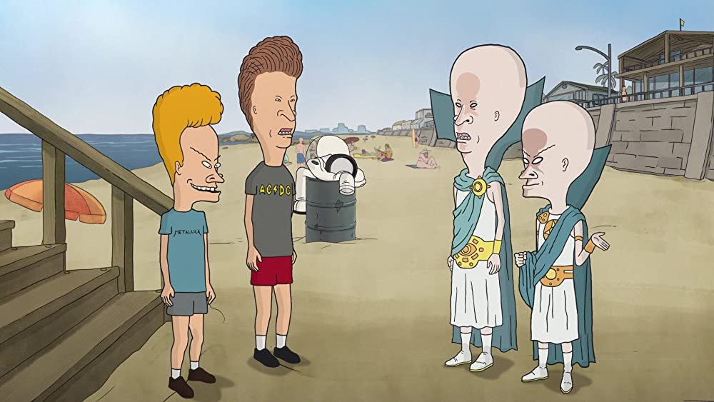 Кадр из фильма Beavis and Butt-Head Do the Universe. Режиссеры: Альберт Каллерос и Джон Райс. Оператор: нет. Производство: MTV Entertainment Studios, Titmouse