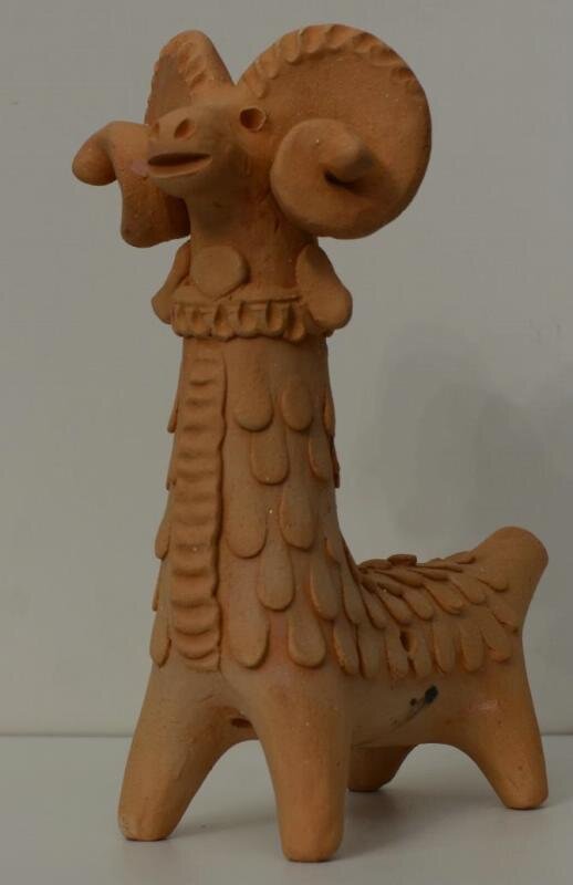 Свистулька "Баран", автор - Соловьев Е. В., 2000-е годы, Пензенская областная картинная галерея им. К. А. Савицкого