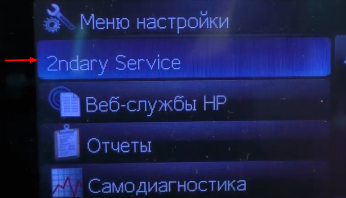 Фото 6. В меню появился пункт 2ndary Service