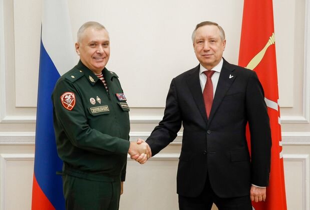    Алексей Воробьев и Александр Беглов пресс-служба Северо-Западного округа Росгвардии