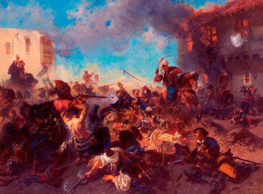 "Бой в Бендерах", картина художника Эдуарда Арманд-Дюмареса (1877 год). 