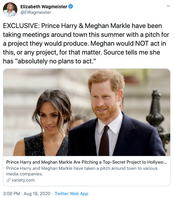 Без Гарри  Меган никого не интересует. Он звезда. | Источник: Twitter