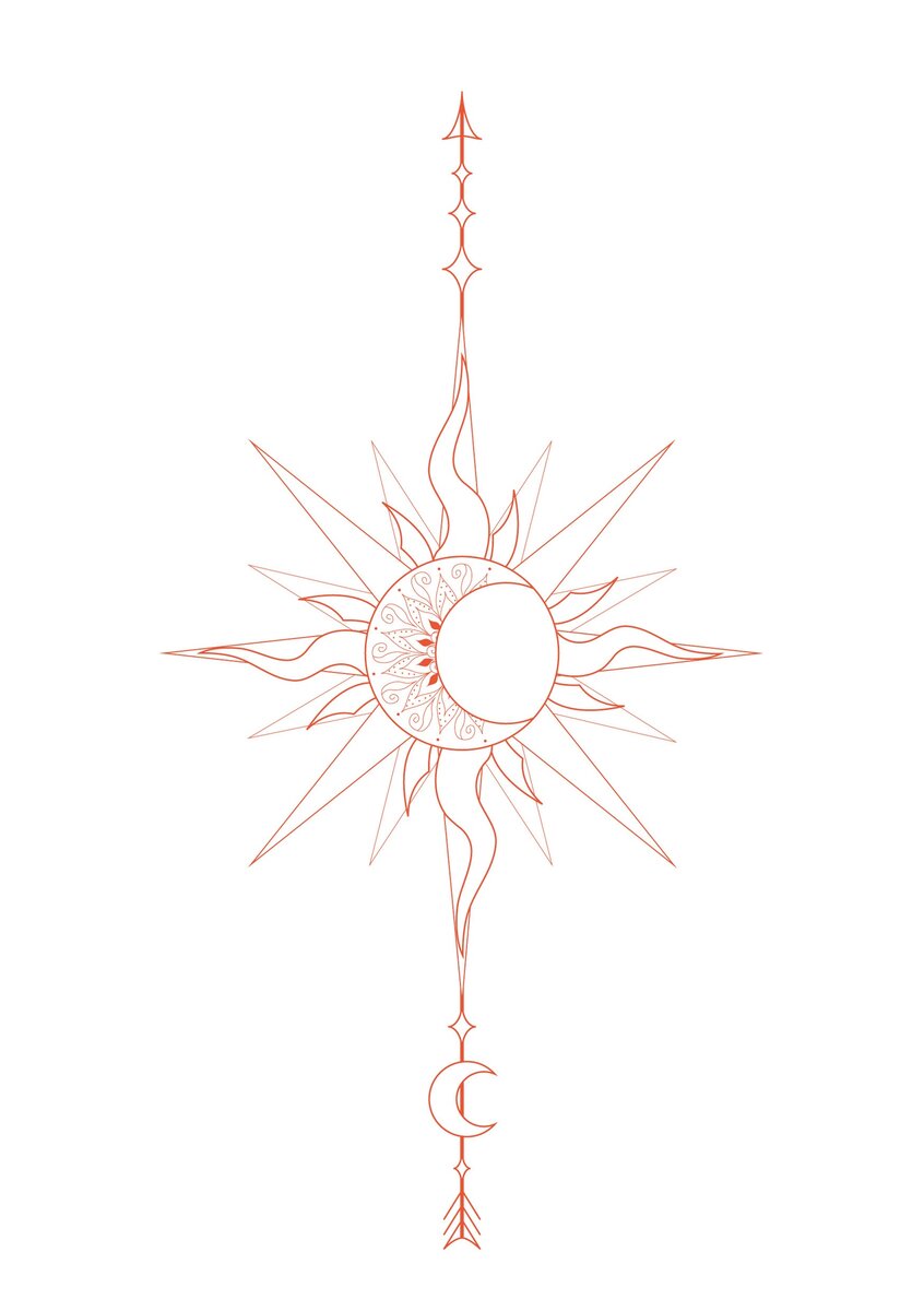 #эскиз #татуировка #тату #солнце #татуировкасолнце