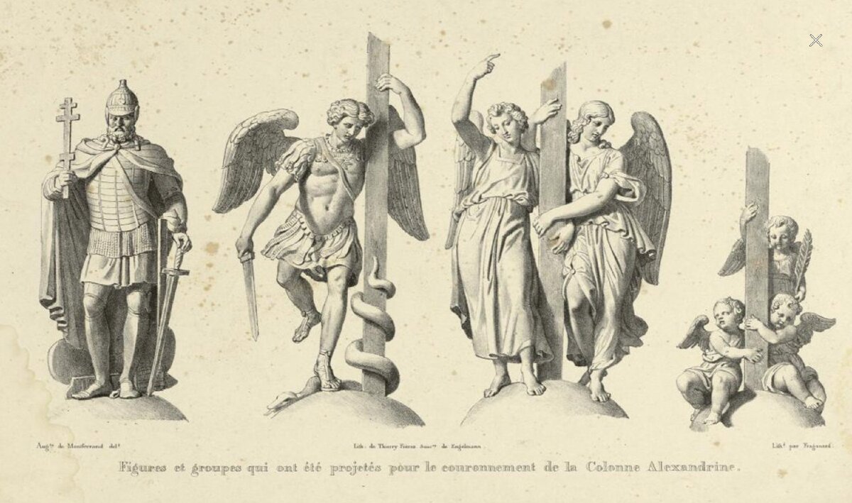 Ангел на Александровской колонне рисунок