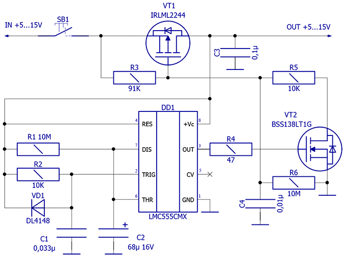 C005 таймер схемы
